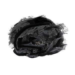 Dolce & Gabbana Black Gray Floral Lace Crystal Hair Women's Claw